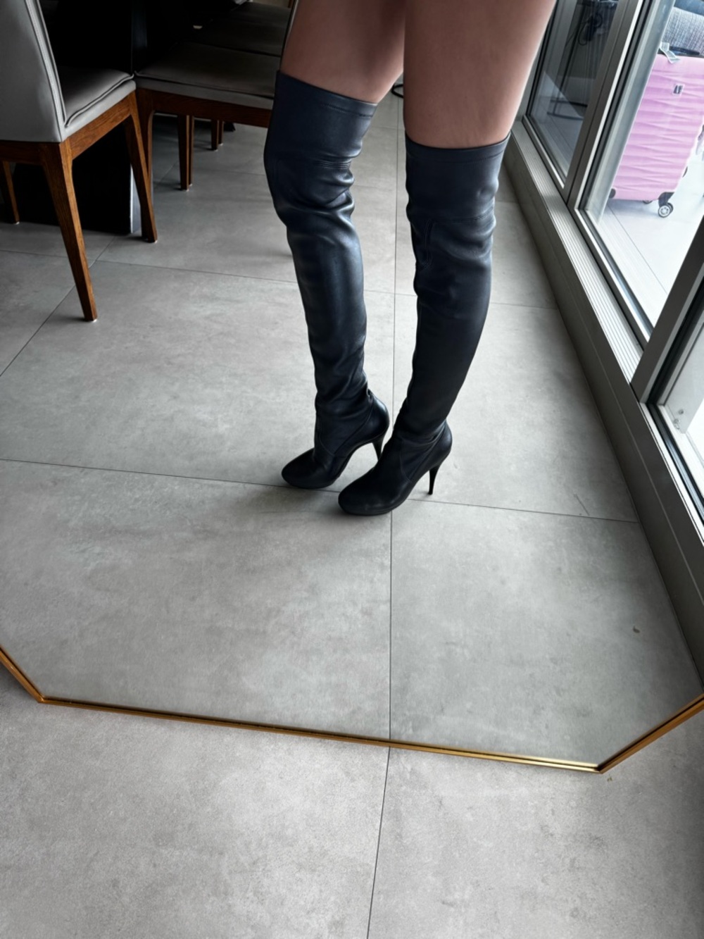 Ellie tahari Women's Black Over-the-Knee High Heel Boots